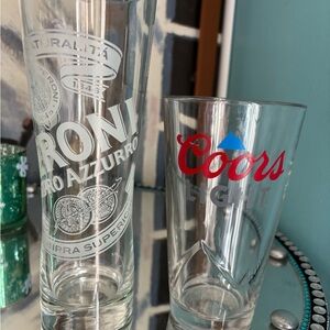 Fun bundle two  beer glasses vintage meal sign vintage new gnomes pair